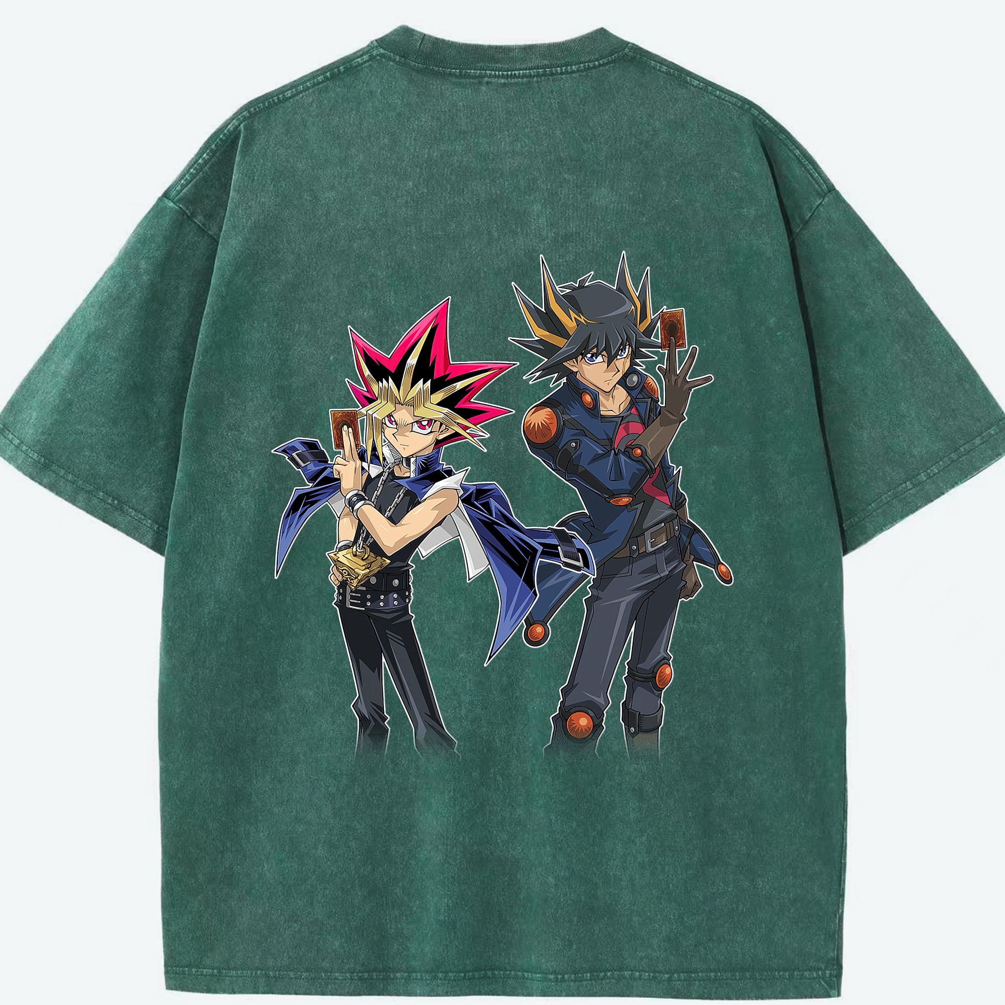 （画像用） 遊☆戯☆王 Yu-Gi-Oh! 綿100% ヴィンテージ風 半袖Tシャツ（背面プリント）